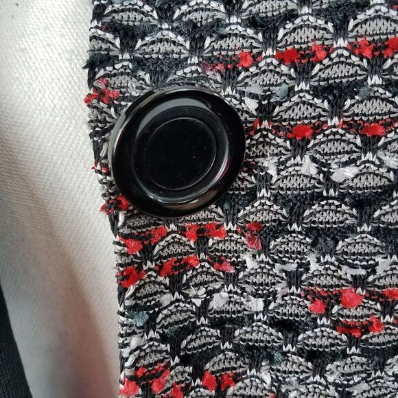 Misook Blazer Textured Long Sleeve Red Black Lined Business Career Size XS - Picture 5 of 8